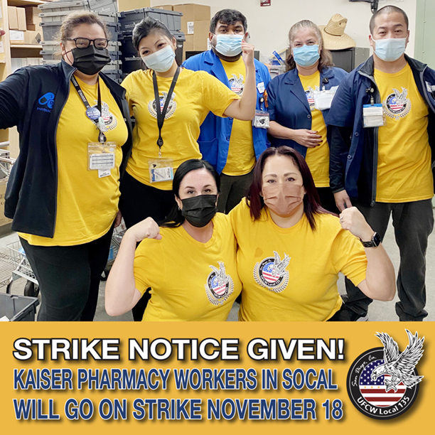 Union Pharmacy Workers at Kaiser Permanente Set Strike Date UFCW